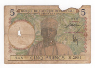 Africa Occidentale Francese - 5 franchi - N° serie: 548 M.2984 - 1937 - P# 21

B

SPEDIZIONE SOLO IN ITALIA - SHIPPING ONLY IN ITALY