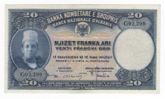 Albania - prima repubblica (1925-1928) - 20 franga ari - N° serie: G92,298 - 1926 - P# 3 

FDS

SPEDIZIONE SOLO IN ITALIA - SHIPPING ONLY IN ITALY...