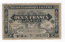 Algeria - Colonia Francese (1830-1962) - 2 franchi - N° serie: A2 051,762 - 1944 - P# 99

BB 

SPEDIZIONE SOLO IN ITALIA - SHIPPING ONLY IN ITALY