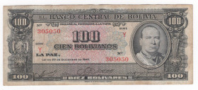 Bolivia - Repubblica (1825-2009) - 100 bolivianos - N°serie: Y305050 - 1945 - Thomas de la Rue & Company - P# 168

mBB 

SPEDIZIONE SOLO IN ITALIA...