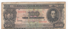 Bolivia - Repubblica (1825-2009) - 100 bolivianos - N°serie: L521053 - 1945 - Thomas de la Rue & Company - P# 142

mBB 

SPEDIZIONE SOLO IN ITALIA...