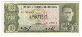 Bolivia - Repubblica (1825-2009) - 10 bolivianos - N°serie: U3963204 - 1962 - Thomas de la Rue & Company - P# 142

FDS

SPEDIZIONE IN TUTTO IL MON...