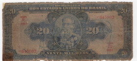 Repubblica degli Stati Uniti del Brasile (1889-1967) - 20000 reis - 16° stampa - N° serie: 045002 - 1924-1942 - American BankNote Company- P# 48

B ...