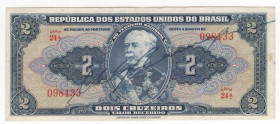 Repubblica degli Stati Uniti del Brasile (1889-1967) - 2 cruzeiros - 2° stampa - N° serie 098433 - 1944 -American BankNote Company - P# 133

mSPL
...