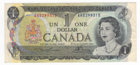 Canada - Elisabetta II (dal 1952) - 1 dollaro - N°serie: AH5299315 - 1973 - P# 85 - scritta sul retro

mBB 

SPEDIZIONE IN TUTTO IL MONDO - WORLDW...