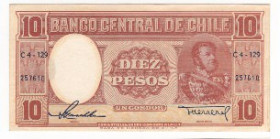 Cile - repubblica (dal 1818) - 10 pesos - N° serie: C4-129 257610 - 1947-1958 -Casa de Moneda de Chile - P# 111

SPL

SPEDIZIONE SOLO IN ITALIA - ...