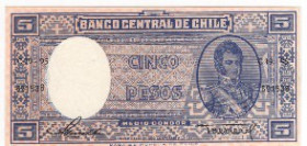 Cile - repubblica (dal 1818) - 5 pesos - N° serie: C19-95 691538 - 1944-1959 - Casa de Moneda de Chile - P# 110

SPL

SPEDIZIONE SOLO IN ITALIA - ...