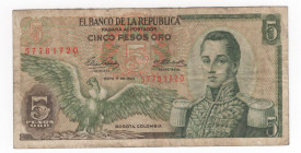 Colombia - repubblica (dal 1886) - 5 pesos oro - N° serie: 57781720 - 1963 - P# 406

qBB 

SPEDIZIONE IN TUTTO IL MONDO - WORLDWIDE SHIPPING