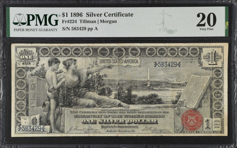 Fr. 224. 1896 $1 Silver Certificate. PMG Very Fine 20.

Tillman - $Morgan sign...