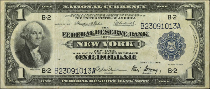Fr. 712. 1918 $1 Federal Reserve Bank Note. New York. Very Fine.

A Very Fine ...