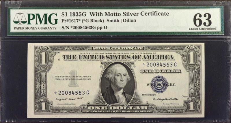 Lot of (2). Fr. 1617* & 1621. 1935G & 1957B $1 Silver Certificate. PMG Choice Un...