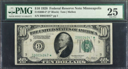 Fr. 2000-I*. 1928 $10 Federal Reserve Star Note. Minneapolis. PMG Very Fine 25.

A little over a dozen examples of these Minneapolis replacement $10...