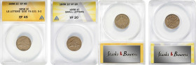 Lot of (2) 1858 Flying Eagle Cent Doubled Die Varieties. (ANACS).

Included are: Large Letters, Snow-2, FS-101, Doubled Die Obverse, EF-45; and Smal...