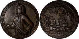 1739 Admiral Vernon Medal. Porto Bello Medal with Vernon's Portrait Alone. Adams-Chao Pbv 44-NN, M-G 78. Rarity-6. Brass. Choice Very Fine.

37.5 mm...