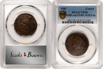 1787 Connecticut Copper. Miller 32.5-aa, W-3260. Rarity-2. Draped Bust Left, FNDE. VF-20 (PCGS).

High quality for the variety with bold legends, ni...