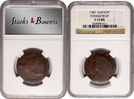 1787 Connecticut Copper. Miller 42-kk.2, W-4245. Rarity-5-. Draped Bust Left, AUCTOPI, ET IIB. Fine-15 (NGC).

A charming chocolate-brown representa...