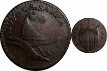 1787 New Jersey Copper. Maris 6-D, W-5050. Rarity-2. No Sprig Above Plow, Double Coulter. Choice Very Fine.

142.0 grains. An excellent example of t...