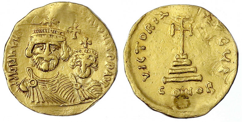 Kaiserreich
Heraclius, 610-641
Solidus 613/641, Constantinopel. Brb. Heraclius...