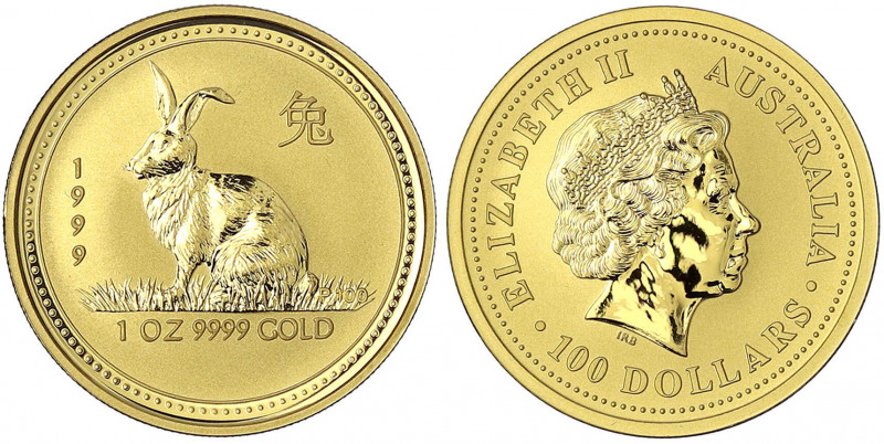 Australien
Elisabeth II., seit 1952
100 Dollars Lunar Serie I. 1999. Jahr des ...