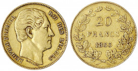 Belgien
Leopold I., 1831-1865
20 Francs 1865. L. WIENER. 6,45 g. 900/1000. sehr schön/vorzüglich. Krause/Mishler 23. Friedberg 411.