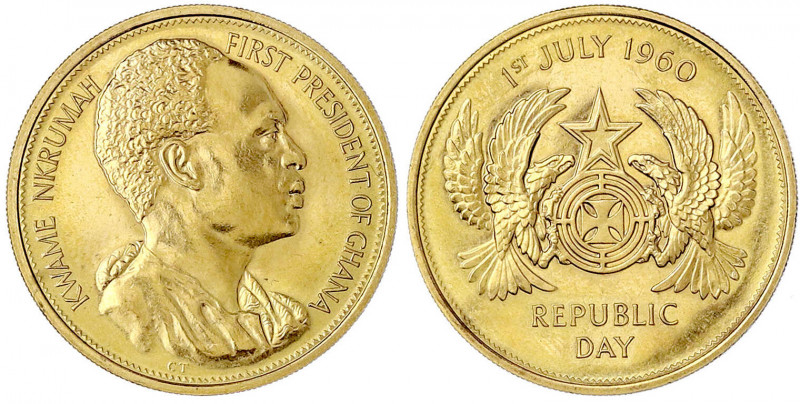 Ghana
Republik, seit 1958
(2 Pounds) 1960. Tag der Republik. 15,98 g. 917/1000...