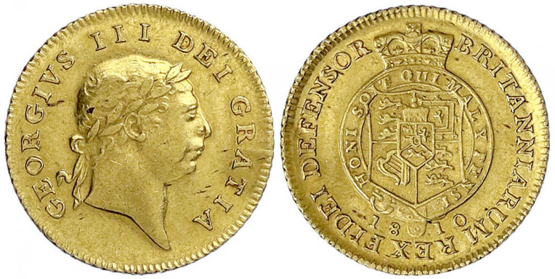 Grossbritannien
George III., 1760-1820
Halfguinea 1810. 4,20 g. vorzüglich, kl...