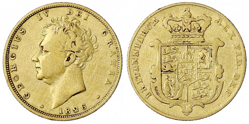 Grossbritannien
George IV., 1820-1830
Sovereign 1826. 7,98 g. 917/1000. fast s...