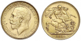 Indien-Britisch
Georg V., 1910-1936
Sovereign 1918 I. Bombay 7,99 g. 917/1000. vorzüglich/Stempelglanz. Krause/Mishler 525A. Spink. 3998.