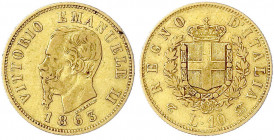 Italien- Königreich
Vittorio Emanuele II., 1861-1878
10 Lire 1863 T BN. 3,23 g. 900/1000. Durchm. 18,5 mm. fast sehr schön. Krause/Mishler 9.2. Frie...