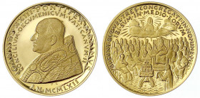 Italien-Kirchenstaat
Johannes XXIII., 1958-1963
Goldmedaille v. Giampaoli 1962, auf das ökumenische Konzil. 7,01 g. 900/1000. Polierte Platte, leich...
