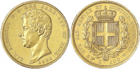 Italien-Sardinien
Carl Albert, 1831-1849
100 Lire 1834 P, Adlerkopf, Turin 32,25 g. 900/1000. sehr schön/vorzüglich, kl. Randfehler. Krause/Mishler ...