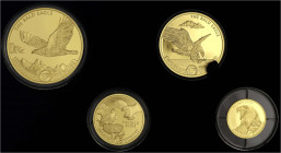 Kongo-Demokratische Republik
Set mit 4 Münzen: Worlds Wildlife - The Bald Eagle 2021. Der Weißkopfseeadler: 100 Francs 31,11 g. Feingold (1 Unze), 50...