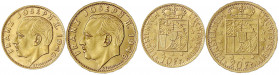 Liechtenstein
Franz Josef II., 1938-1989
2 Stück: 10 und 20 Franken 1946. 3,23 und 6,45 g. 900/1000. beide fast Stempelglanz. Divo 73,74. Friedberg ...