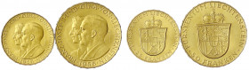 Liechtenstein
Franz Josef II., 1938-1989
2 Stück: 25 und 50 Franken 1956, zum 50. Geburtstag. 11,29 und 5,65 g. 900/1000. beide Stempelglanz. Friedb...