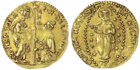 Malta
Hugues Loubenx de Verdala, 1582-1595
Zecchino o.J. 3,41 g. sehr schön/vorzüglich, Prägeschwäche. Restelli/Sammut 2. Friedberg 8.