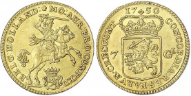 Niederlande-Utrecht
Provinz
1/2 Goldener Reiter (7 Gulden) 1750. 4,97 g. gutes vorzüglich. Friedberg 289. Delmonte 971. Krause/Mishler 103.