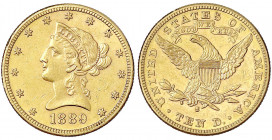Vereinigte Staaten von Amerika
Unabhängigkeit, seit 1776
10 Dollars 1889 S, San Francisco. Coronet Head. 16,72 g. 900/1000. vorzüglich. Krause/Mishl...
