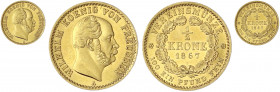 Brandenburg-Preußen
Wilhelm I., 1861-1888
1/2 Krone 1867 A. 5,54 g. Seltener Jahrgang. fast Stempelglanz, Prachtexemplar. Jaeger 119. AKS 94. Friedb...