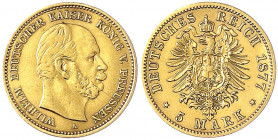 Preußen
Wilhelm I., 1861-1888
5 Mark 1877 A. sehr schön. Jaeger 244.