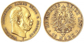 Preußen
Wilhelm I., 1861-1888
10 Mark 1877 C. sehr schön. Jaeger 245.