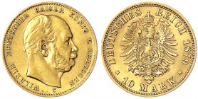 Preußen
Wilhelm I., 1861-1888
10 Mark 1879 C. vorzüglich. Jaeger 245.