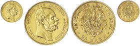 Sachsen/-Altenburg
Ernst, 1853-1908
20 Mark 1887 A. vorzüglich, etwas berieben, selten. Jaeger 269.