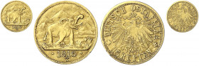 Deutsch-Ostafrika
Notmünzen aus Tabora, 1916
15 Rupien 1916 T. Elefant. Grosse Arabeske endet unter A. gutes sehr schön, Schleifspuren. Jaeger 728a....