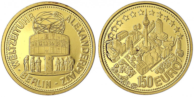 ECU- und Euro-Vorläufer, bis 2001
150 Euro (Medaille) o.J. (1997) Berlin Alexan...