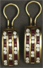 Ohrringe und Ohrgehänge
Paar Ohrstecker Gelbgold 750/1000, jeweils mit 16 Brillanten und 14 Rubinen besetzt. Zusammen 10,29 g