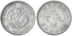 China
Qing-Dynastie. De Zong, 1875-1908
10 Cents 1894 Provinz Foo-Kien. vorzüglich. Lin Gwo Ming 293.