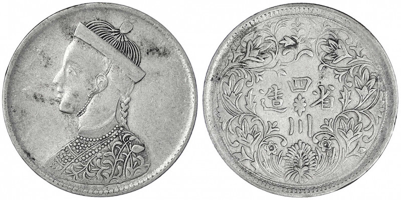 China
Qing-Dynastie. De Zong, 1875-1908
Rupee o.J., geprägt 1903. Provinz Szec...