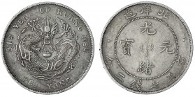 China
Qing-Dynastie. De Zong, 1875-1908
Dollar, Jahr 34 = 1908 Pei Yang (Tientsin in Chihli). Kleine Jahreszahl. sehr schön, kl. Kratzer. Lin Gwo Mi...