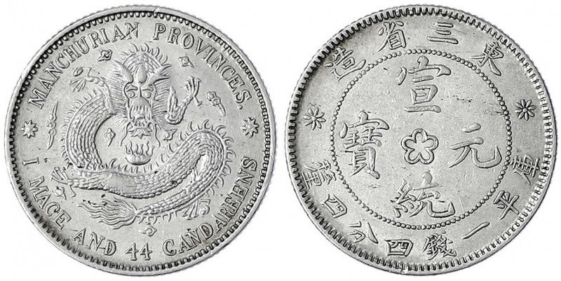 China
Qing-Dynastie. Pu Yi (Xuan Tong), 1908-1911
20 Cents (1 Mace and 4.4 Can...