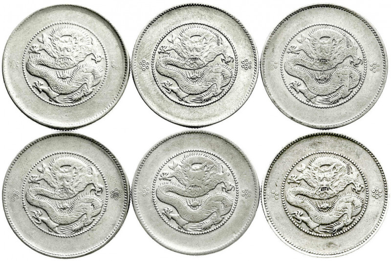 China
Qing-Dynastie. Pu Yi (Xuan Tong), 1908-1911
6 X 1/2 Dollar o.J. (1911) P...